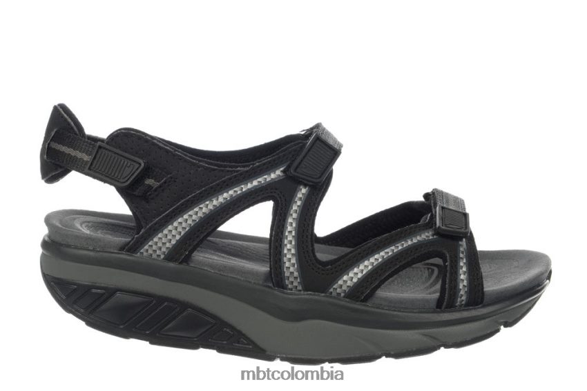 MBT Shoes - MBT mujer negro/gris carbón lila 6 sandalias 68880Z212